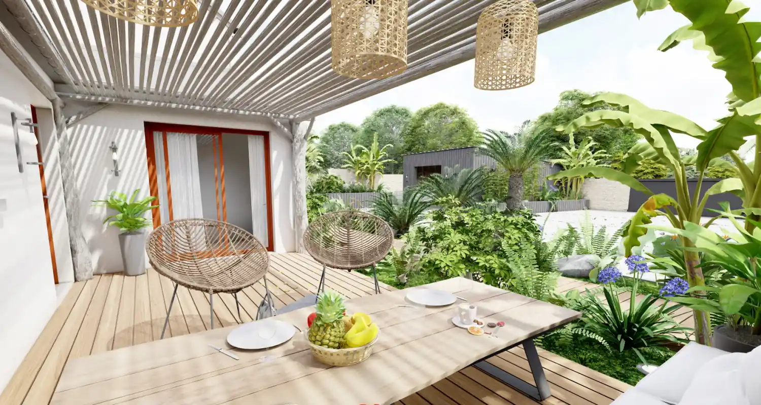 Installation d'une pergola bioclimatique moderne à Bruz.