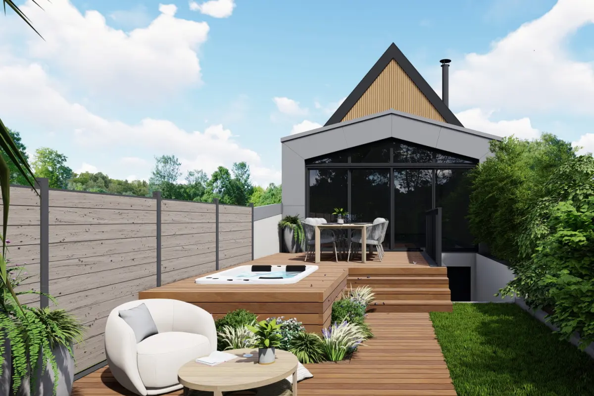 Pose de terrasse en bois exotique Ipé à Rennes.